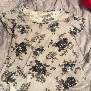 Grey floral t shirt